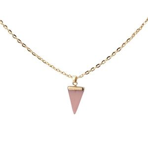 **ALIZ* Pink Triangle Resin Fashion Necklace